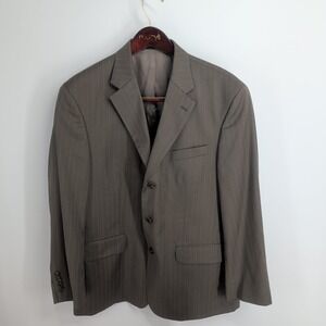 Vintage‎ Stafford Performance Three Button Lined Coat Blazer Brown Size 42 Short